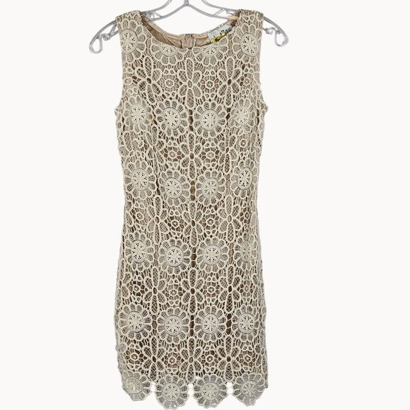 Boho Victorian Antique Revival Lace Short Party Glam Dress Joseph Ribkoff 6 Whit - Picture 9 of 16